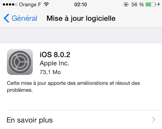 iOS 8.0.2 Disponible