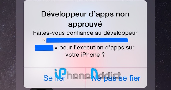 Developpeur Non Approuve Application iOS