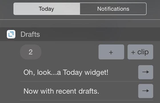 Drafts Widgets iOS 8