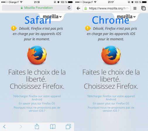 Safari vs Chrome iPhone