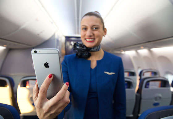 United Airlines iPhone 6 Plus Avion