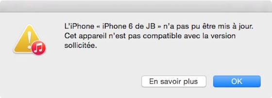 iTunes Restauration iOS Impossible Bloquee