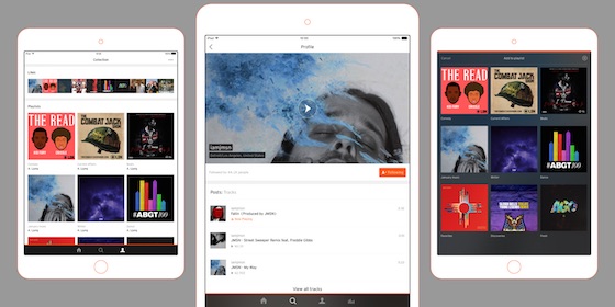 SoundCloud Application iPad Nouveau Design