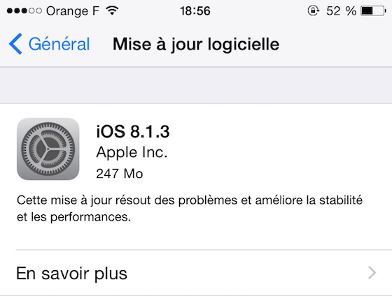 iOS 8.1.3 Disponible