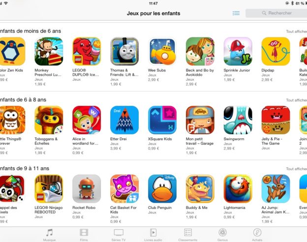 App Store Jeux pour Enfants