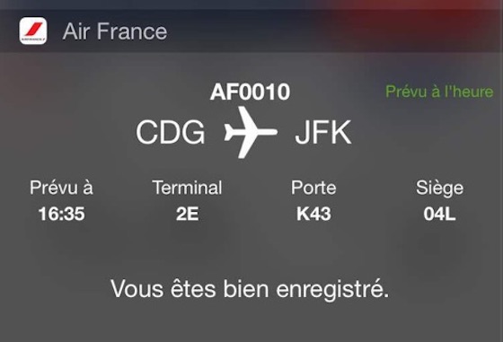 Air France Widget iOS 8