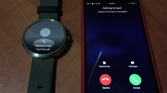 Android Wear Appel iPhone
