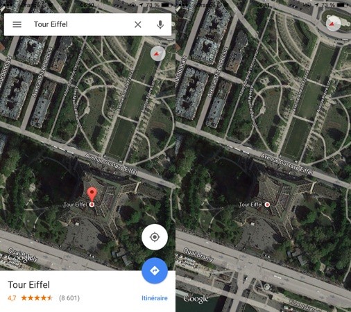 Google Maps Application iPhone Plein Ecran