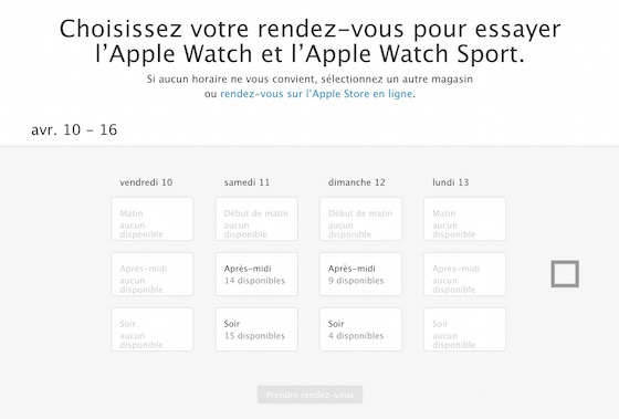 Rendez-Vous Apple Store Essayage Apple Watch