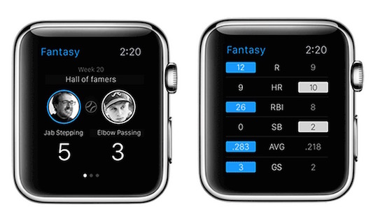 Yahoo Sports Fantasy Application Apple Watch