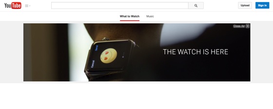 Apple Watch Banniere Publicite YouTube