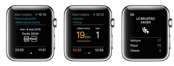 SNCF Application Apple Watch