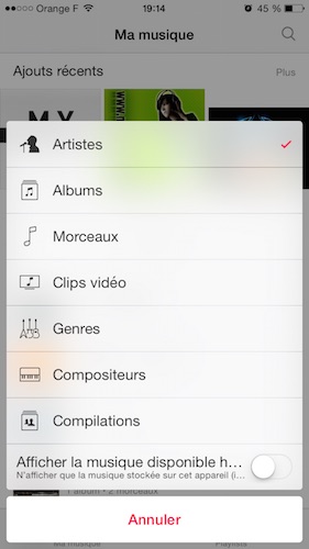iOS 8.4 Beta 3 Option Musique Hors Ligne