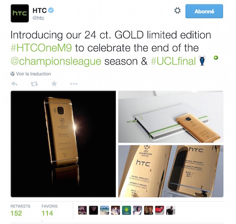 HTC One M9 Or 24 Carats Fail iPhone 6 Tweet
