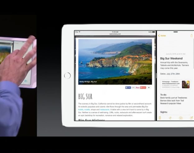 iOS 9 Applications Cote a Cote iPad