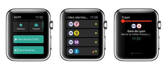 Application RATP Apple Watch