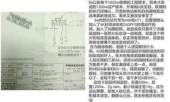 iPhone 6s Document Weibo Capteur Photo 4K