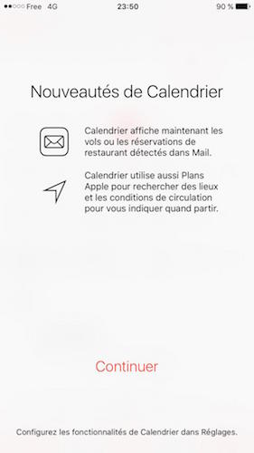 iOS 9 Beta 5 Calendrier Nouveautes
