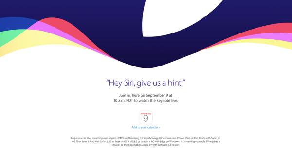 invitation keynote Apple 9 septembre