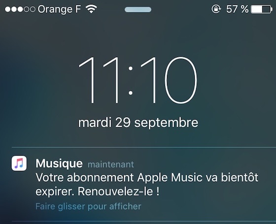 Apple Music Notification Abonnement Expire