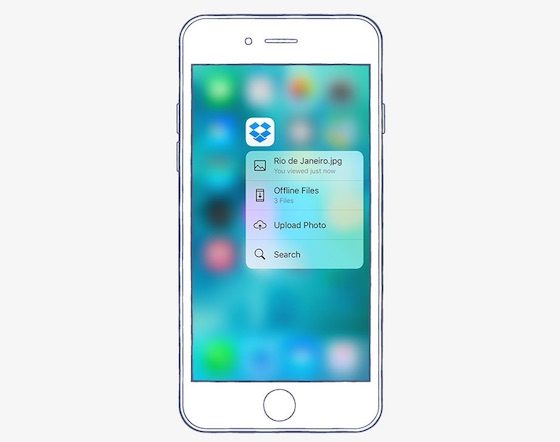 Dropbox iPhone 6s 3D Touch