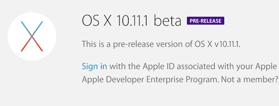 OS X 10.11.1 Beta 1