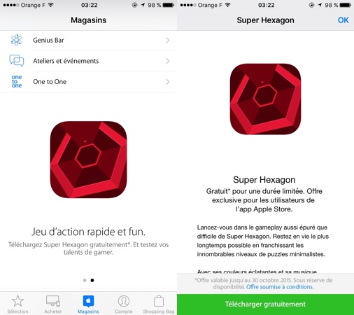 Super Hexagon Offert App Apple Store