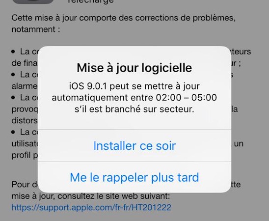 iOS 9 Mise A Jour Automatique Plus Tard