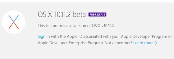 OS X 10.11.2 Beta 1