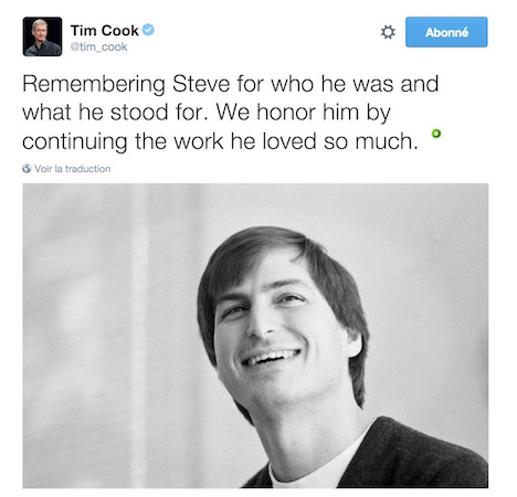 Tim Cook Honore Steve Jobs 4 Ans Deces