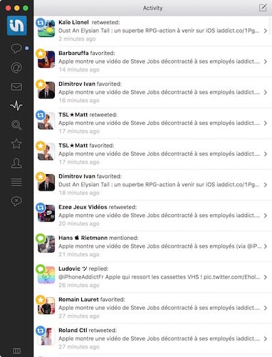 Tweetbot 2.1 Mac Vue Activite