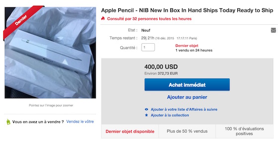 Apple Pencil eBay 400 Dollars
