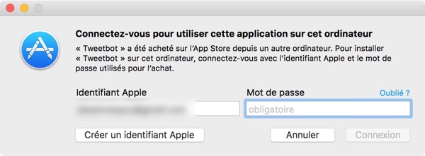 Application Mac App Store Erreur