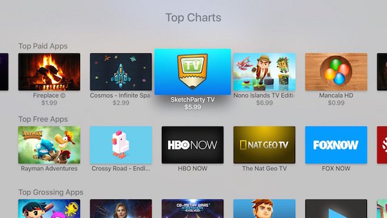 Classement App Store Apple TV