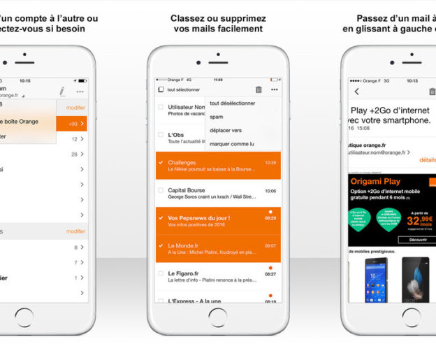 Application iPhone Mail Orange Version 3.0