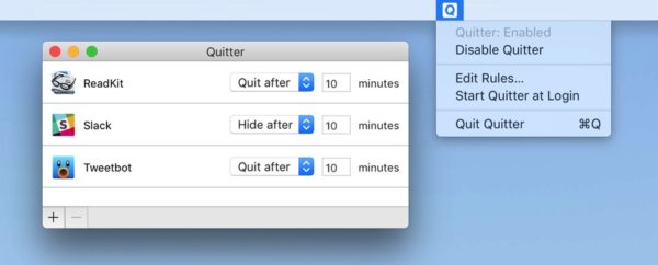 Quitter Application Mac