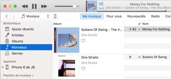 iTunes 12.4 Barre Laterale
