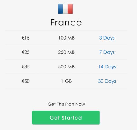 GigSky Apple SIM Tarifs France
