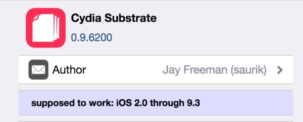 Cydia Substrate Support iOS 9.3.3