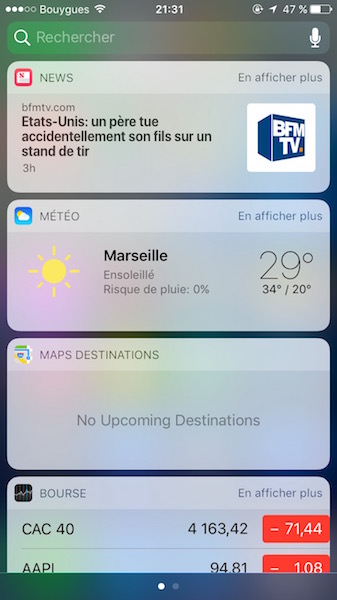 iOS 10 Beta 2 Widget Centre Notification