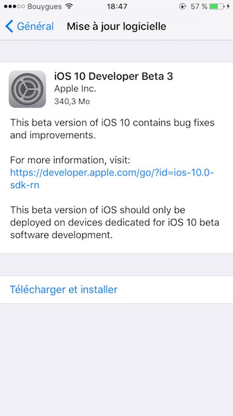 iOS 10 Beta 3 Disponible