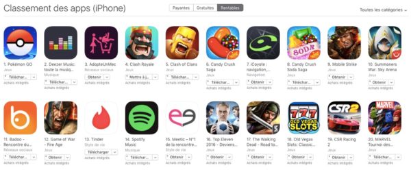 pokemon go classement app store 2