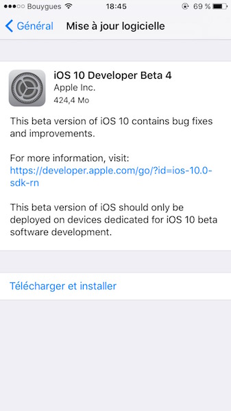 iOS 10 Beta 4 Disponible