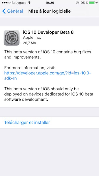 iOS 10 Beta 8 Disponible