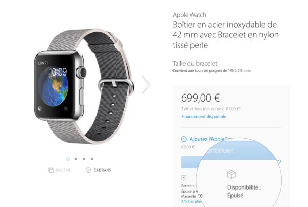 Apple Watch Stock Epuise