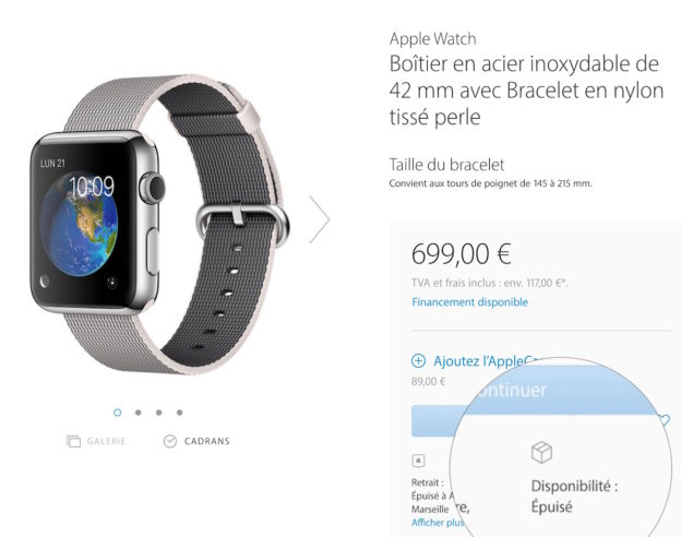 Apple Watch Stock Epuise