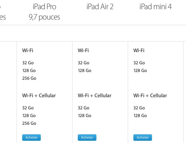 iPad-Comparaison