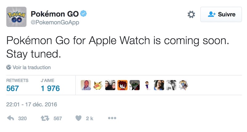 [Màj] Pokémon Go sur l'Apple Watch semble avoir été abandonné ...