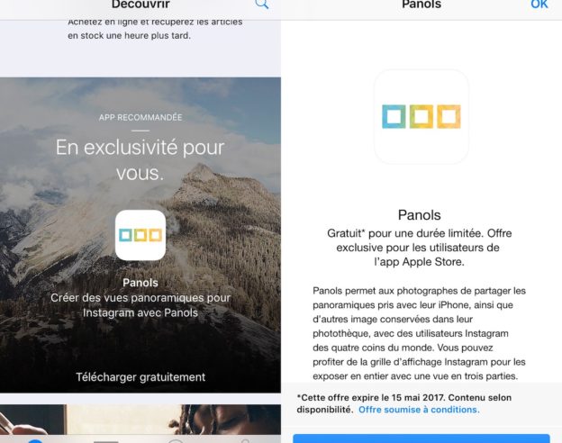 Apple Offre Panols Application