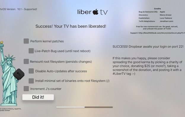 LiberTV Jailbreak Apple TV tvOS